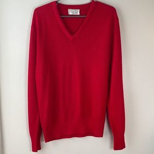 GUC Vintage Christian Dior Men's Red Knit V-Neck Sweater